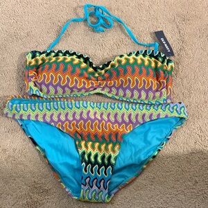 Old Navy Multicolor Wave Bikini